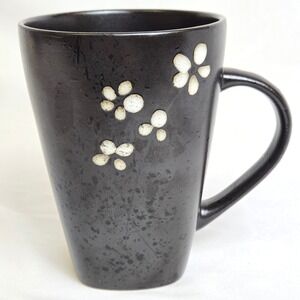 Home Trends Sylvan Sprigs Coffee/Tea Mug, Brown w/ Flower Blossoms